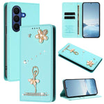 Custodia per telefono in ecopelle con protezione RFID e strass, a tema ballerina, con motivo a ballerina., For Samsung Galaxy Z Fold7 5G