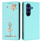 Custodia per telefono in ecopelle con protezione RFID e strass, a tema ballerina, con motivo a ballerina., For Samsung Galaxy Z Fold7 5G