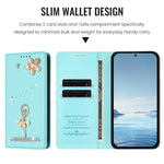 Custodia per telefono in ecopelle con protezione RFID e strass, a tema ballerina, con motivo a ballerina., For Samsung Galaxy Z Fold7 5G