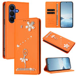 Custodia per telefono in ecopelle con protezione RFID e strass, a tema ballerina, con motivo a ballerina., For Samsung Galaxy Z Fold7 5G