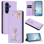 Custodia per telefono in ecopelle con protezione RFID e strass, a tema ballerina, con motivo a ballerina., For Samsung Galaxy Z Fold7 5G