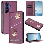 Custodia per telefono in ecopelle con protezione RFID e strass, a tema ballerina, con motivo a ballerina., For Samsung Galaxy Z Fold7 5G