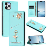 Custodia per telefono in ecopelle con protezione RFID e strass, a tema ballerina, con motivo a ballerina., For iPhone 11 Pro Max, For iPhone 11, For iPhone 11 Pro