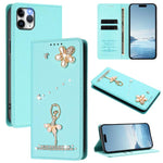 Custodia per telefono in ecopelle con protezione RFID e strass, a tema ballerina, con motivo a ballerina., For iPhone 11 Pro Max, For iPhone 11, For iPhone 11 Pro