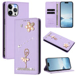 Custodia per telefono in ecopelle con protezione RFID e strass, a tema ballerina, con motivo a ballerina., For iPhone 13 Pro, For iPhone 12 / 12 Pro, For iPhone 12 Pro Max