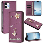 Custodia per telefono in ecopelle con protezione RFID e strass, a tema ballerina, con motivo a ballerina., For iPhone 13 Pro, For iPhone 12 / 12 Pro, For iPhone 12 Pro Max