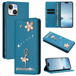 Custodia per telefono in ecopelle con protezione RFID e strass, a tema ballerina, con motivo a ballerina., For iPhone 15, For iPhone 14 Plus, For iPhone 14 / 13