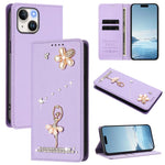 Custodia per telefono in ecopelle con protezione RFID e strass, a tema ballerina, con motivo a ballerina., For iPhone 15, For iPhone 14 Plus, For iPhone 14 / 13