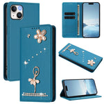Custodia per telefono in ecopelle con protezione RFID e strass, a tema ballerina, con motivo a ballerina., For iPhone 15, For iPhone 14 Plus, For iPhone 14 / 13