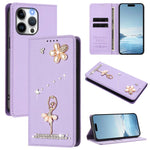 Custodia per telefono in ecopelle con protezione RFID e strass, a tema ballerina, con motivo a ballerina., For iPhone 15 Pro Max, For iPhone 15 Pro, For iPhone 15 Plus