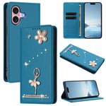 Custodia per telefono in ecopelle con protezione RFID e strass, a tema ballerina, con motivo a ballerina., For iPhone 16 Pro, For iPhone 16 Plus, For iPhone 16