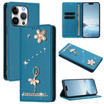 Custodia per telefono in ecopelle con protezione RFID e strass, a tema ballerina, con motivo a ballerina., For iPhone 16 Pro, For iPhone 16 Plus, For iPhone 16