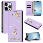 Custodia per telefono in ecopelle con protezione RFID e strass, a tema ballerina, con motivo a ballerina., For iPhone 16 Pro, For iPhone 16 Plus, For iPhone 16