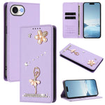 Custodia per telefono in ecopelle con protezione RFID e strass, a tema ballerina, con motivo a ballerina., For iPhone 17e / 16e, For iPhone 17 Pro Max, For iPhone 17 Pro