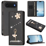 Custodia per telefono in ecopelle con protezione RFID e strass, a tema ballerina, con motivo a ballerina., For iPhone 17, For iPhone Air, For iPhone 16 Pro Max