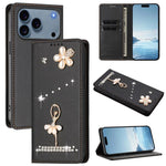 Custodia per telefono in ecopelle con protezione RFID e strass, a tema ballerina, con motivo a ballerina., For iPhone 17e / 16e, For iPhone 17 Pro Max, For iPhone 17 Pro