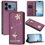 Custodia per telefono in ecopelle con protezione RFID e strass, a tema ballerina, con motivo a ballerina., For iPhone 17e / 16e, For iPhone 17 Pro Max, For iPhone 17 Pro