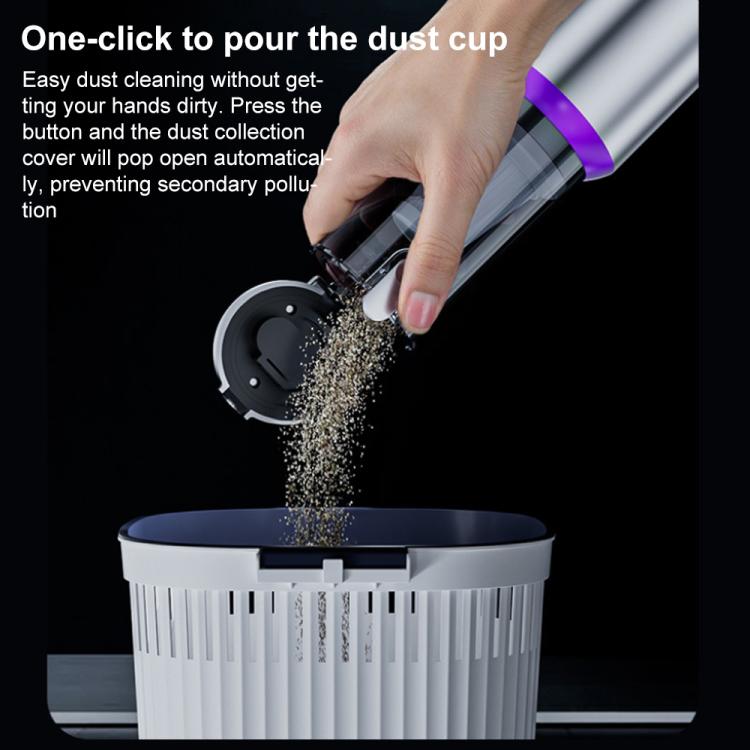 SUITU Aspirapolvere senza fili ad alta potenza con display digitale e sistema brushless per auto, One Touch Dustbin Emptying, Long Dust Collection Bin