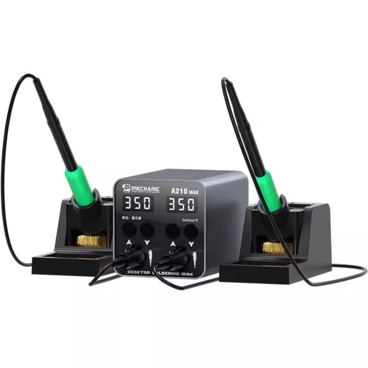 Stazione di saldatura a doppia stazione intelligente a temperatura costante MECHANIC A210 Max, US Plug, EU Plug