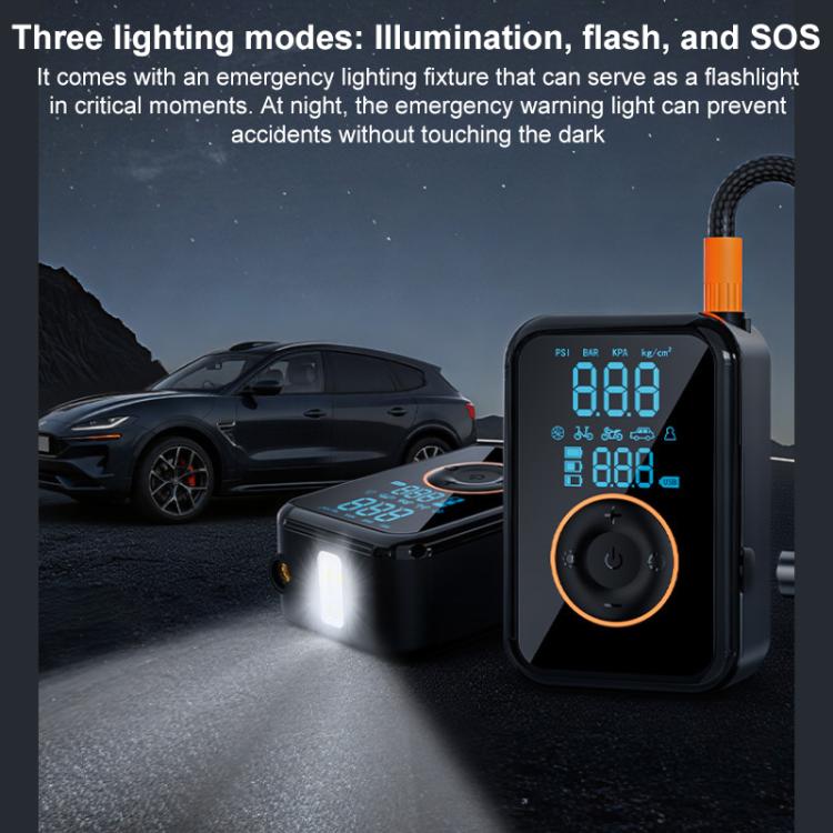 SUITU ST-5535B Pompa d'aria per auto wireless con display digitale da 4000 mAh, gonfiatore elettrico intelligente per pneumatici