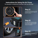 SUITU ST-5535B Pompa d'aria per auto wireless con display digitale da 4000 mAh, gonfiatore elettrico intelligente per pneumatici