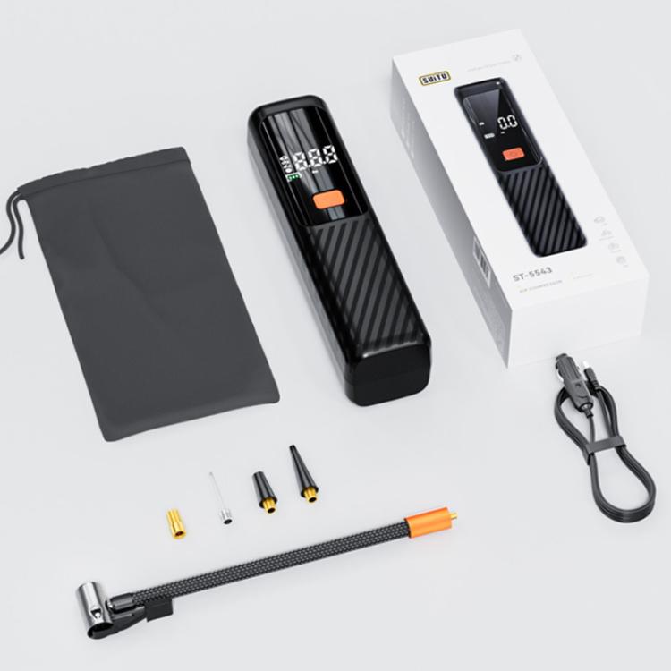 SUITU ST-5543 Pompa ad aria elettrica per pneumatici con display digitale wireless e funzione di gonfiaggio pneumatici, 4000mAh, 4500mAh