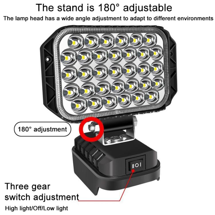 Doppia porta USB con LED per lavoro d'emergenza, compatibile con lo slot batteria Makita., 3 inch Round High Beam, 4 inch Square High Beam, 5 inch Square High and Low Beam, 8 inch Square High and Low Beam, 10 inch Square High and Low Beam