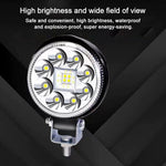 Faro LED rotondo ad alta intensità e ultra luminoso da 3 pollici, alimentato a DC12-80V.