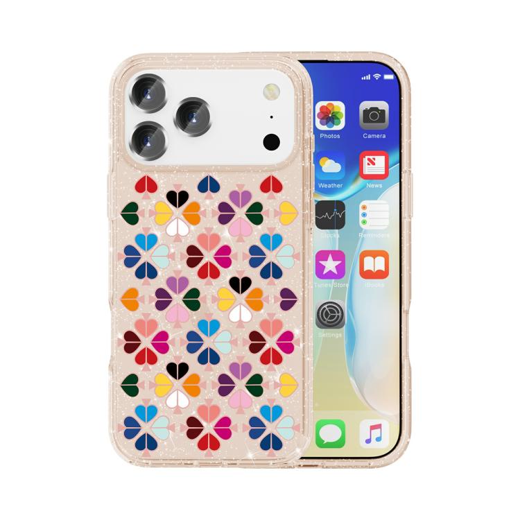 Cover per telefono con motivo a cuori rossi e cristalli scintillanti, For iPhone 18 Pro / 17 Pro, For iPhone 18 Pro Max / 17 Pro Max