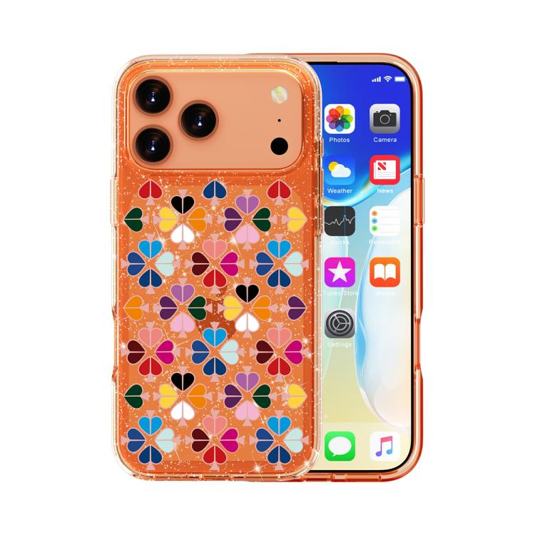 Cover per telefono con motivo a cuori rossi e cristalli scintillanti, For iPhone 18 Pro / 17 Pro, For iPhone 18 Pro Max / 17 Pro Max