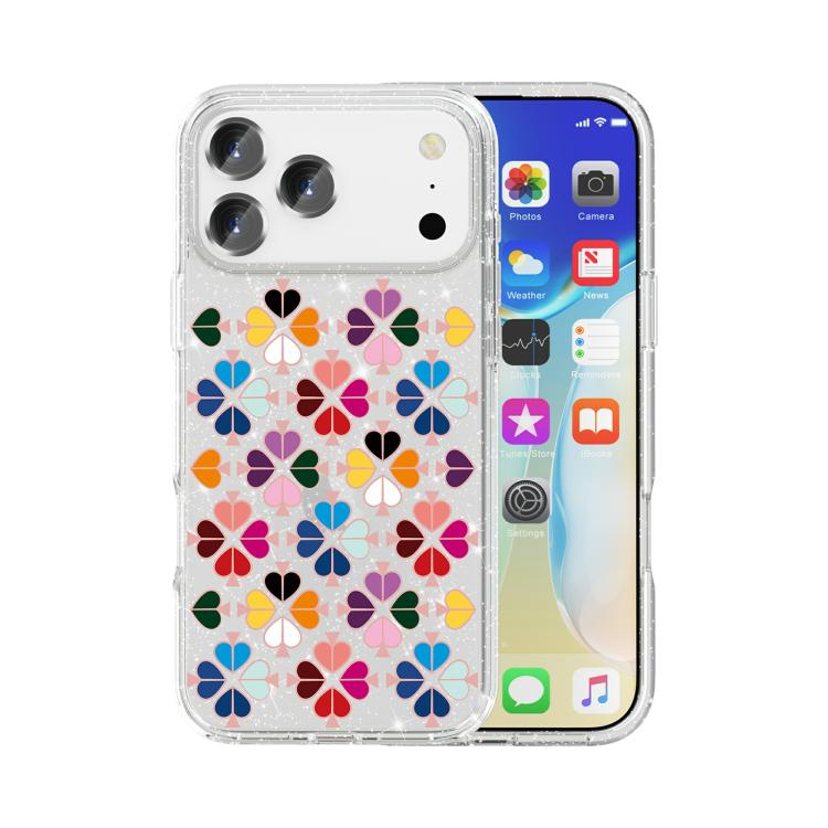 Cover per telefono con motivo a cuori rossi e cristalli scintillanti, For iPhone 18 Pro / 17 Pro, For iPhone 18 Pro Max / 17 Pro Max