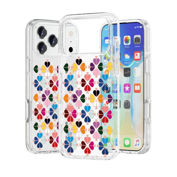 Cover per telefono con motivo a cuori rossi e cristalli scintillanti, For iPhone 18 Pro / 17 Pro, For iPhone 18 Pro Max / 17 Pro Max