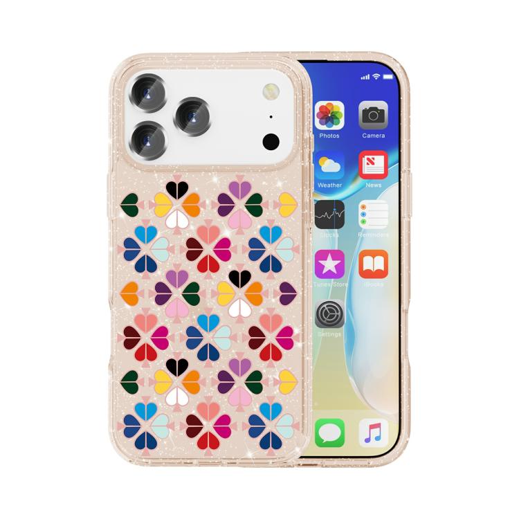 Cover per telefono con motivo a cuori rossi e cristalli scintillanti, For iPhone 18 Pro / 17 Pro, For iPhone 18 Pro Max / 17 Pro Max