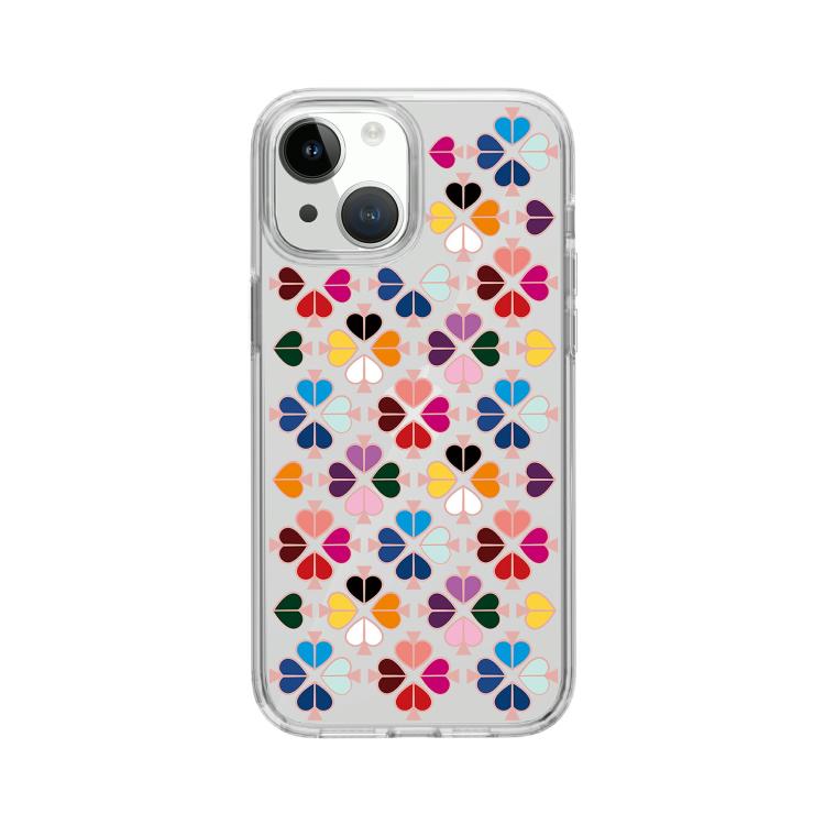 Custodia per telefono trasparente con motivo a cuori rossi e cristalli, For iPhone 13