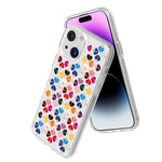 Custodia per telefono trasparente con motivo a cuori rossi e cristalli, For iPhone 13