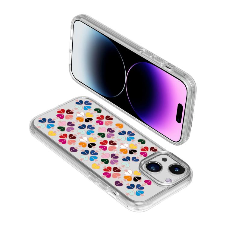 Custodia per telefono trasparente con motivo a cuori rossi e cristalli, For iPhone 13