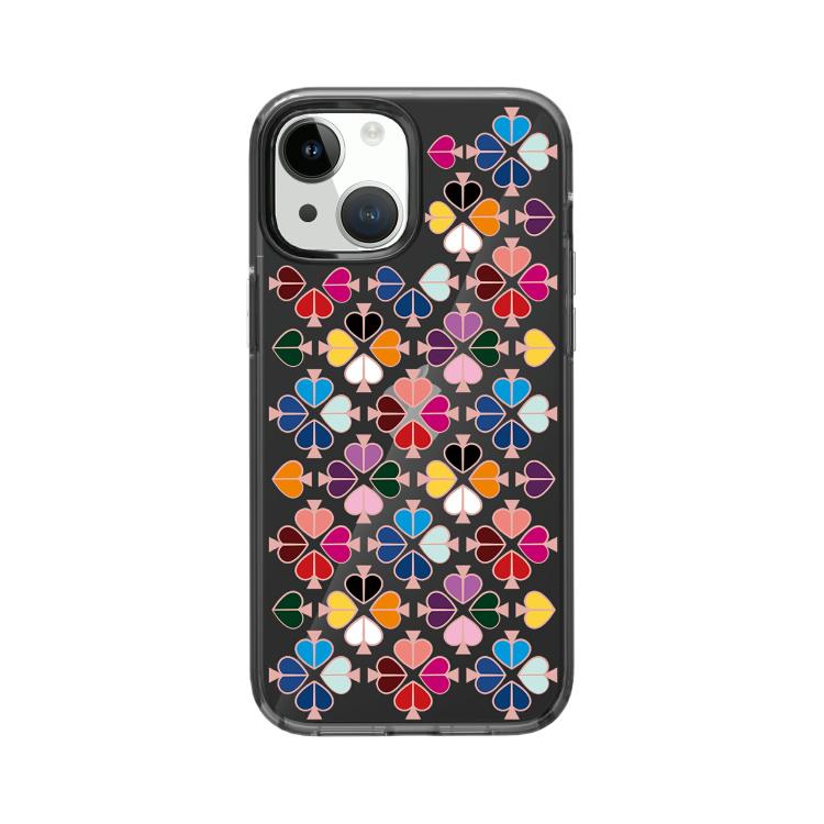 Custodia per telefono trasparente con motivo a cuori rossi e cristalli, For iPhone 13