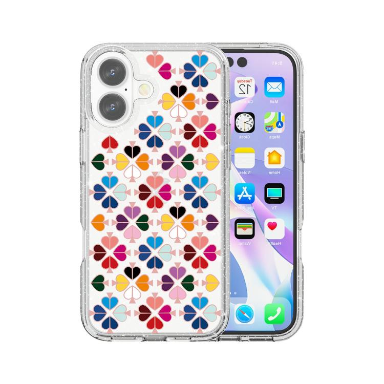 Cover per telefono con motivo a cuori rossi e cristalli scintillanti, For iPhone 17, For iPhone Air, For iPhone 16 Pro Max, For iPhone 16 Pro