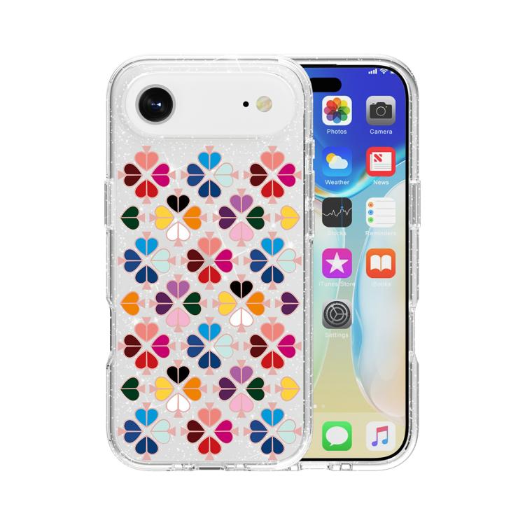 Cover per telefono con motivo a cuori rossi e cristalli scintillanti, For iPhone 17, For iPhone Air, For iPhone 16 Pro Max, For iPhone 16 Pro