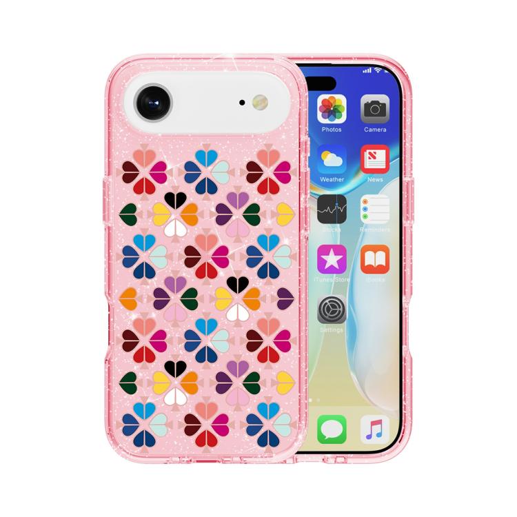 Cover per telefono con motivo a cuori rossi e cristalli scintillanti, For iPhone 17, For iPhone Air, For iPhone 16 Pro Max, For iPhone 16 Pro