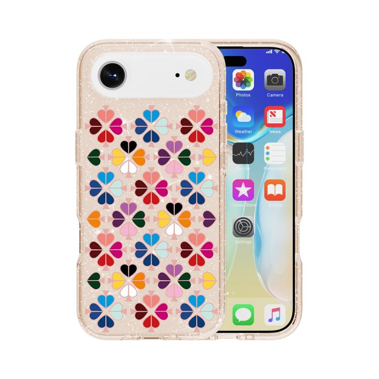 Cover per telefono con motivo a cuori rossi e cristalli scintillanti, For iPhone 17, For iPhone Air, For iPhone 16 Pro Max, For iPhone 16 Pro