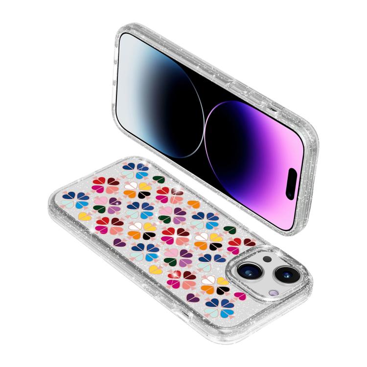 Cover per telefono con motivo a cuori rossi e cristalli scintillanti, For iPhone 15 Plus, For iPhone 15, For iPhone 14 Plus, For iPhone 14