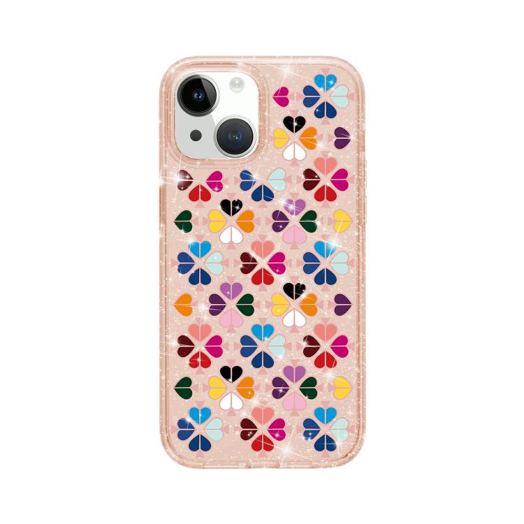 Cover per telefono con motivo a cuori rossi e cristalli scintillanti, For iPhone 15 Plus, For iPhone 15, For iPhone 14 Plus, For iPhone 14