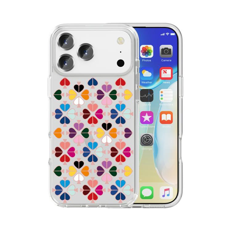 Custodia per telefono trasparente con motivo a cuori rossi e cristalli, For iPhone 18 Pro / 17 Pro, For iPhone 18 Pro Max / 17 Pro Max