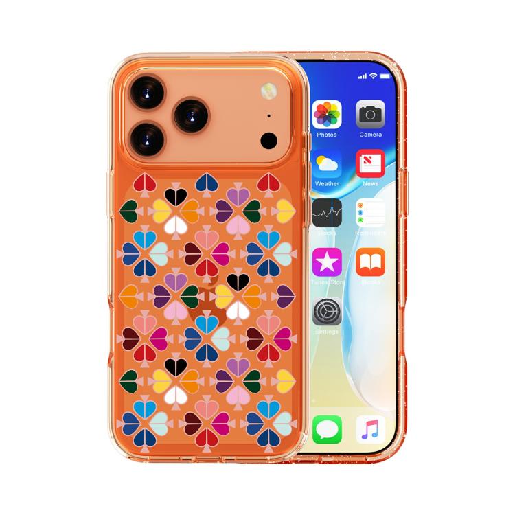 Custodia per telefono trasparente con motivo a cuori rossi e cristalli, For iPhone 18 Pro / 17 Pro, For iPhone 18 Pro Max / 17 Pro Max