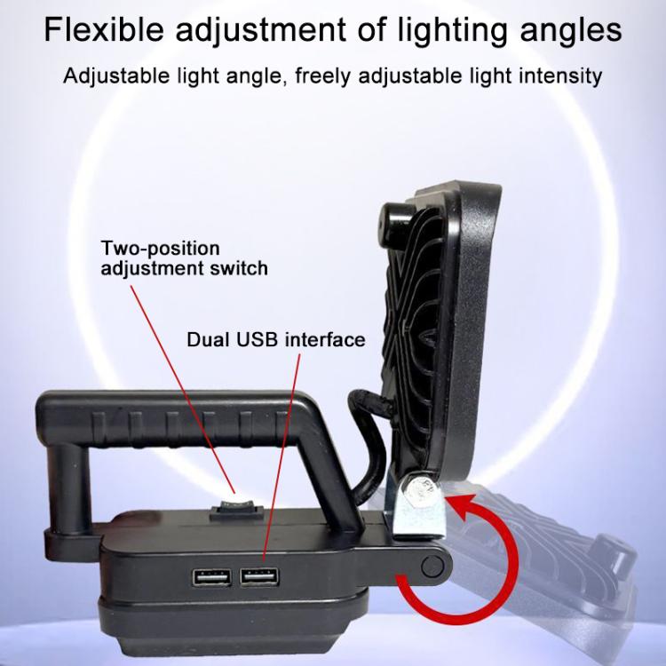 Luce di emergenza a LED portatile da esterno con doppia porta USB, per alloggiamento batteria Dayi, 3 inch Square High Beam, 4 inch Square High and Low Beam, 5 inch Square High and Low Beam, 8 inch Square High and Low Beam