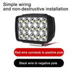 Faro LED ultra luminoso per auto, impermeabile IP68, DC12-80V, 15 LEDs, 45 LEDs