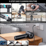 SUITU Aspirapolvere portatile wireless con funzione soffiante e doppia aspirazione per auto, One Touch Dustbin Emptying, Ordinary Dustbin