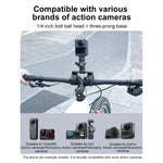 Supporto universale per action camera da manubrio di bicicletta con asta di prolunga, With Rod & Dual-Leg Crab & Dual-Head Crab Clamp, With 2 x  Dual-Head-Crab Clamp, With Rod & Dual-Head-Crab & Single-Crab Clamp