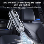 SUITU ST-6707APlus Aspirapolvere portatile con display digitale, funzione soffiante e aspirazione, ricarica USB, ideale per auto.